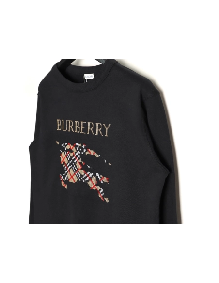 Burberry Classic Horse CrossStitch Sweatshirt,Burberry Sweatshirt,Sweatshirt,APPAREL