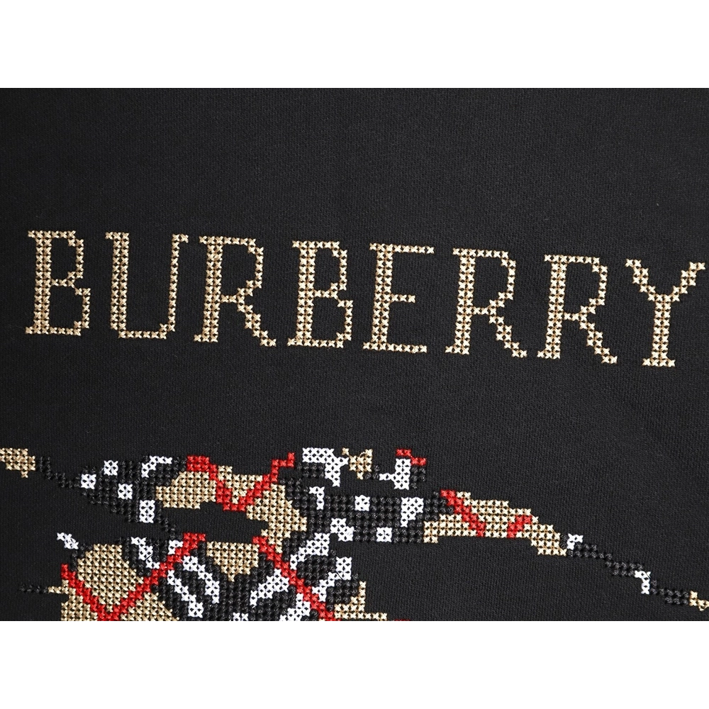 Burberry Classic Horse CrossStitch Sweatshirt,Burberry Sweatshirt,Sweatshirt,APPAREL