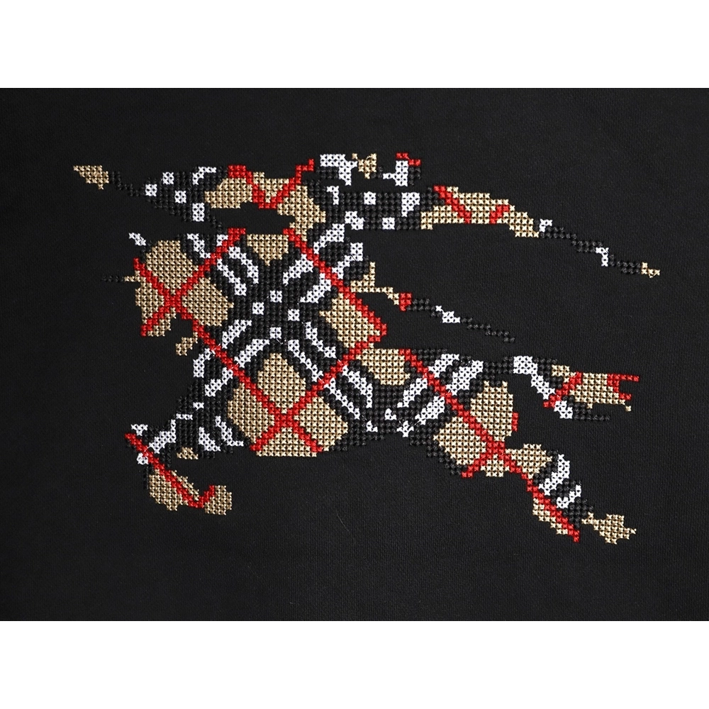 Burberry Classic Horse CrossStitch Sweatshirt,Burberry Sweatshirt,Sweatshirt,APPAREL