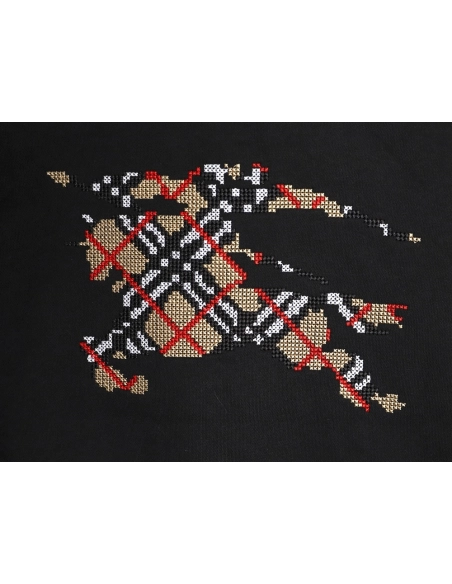 Burberry Classic Horse CrossStitch Sweatshirt,Burberry Sweatshirt,Sweatshirt,APPAREL