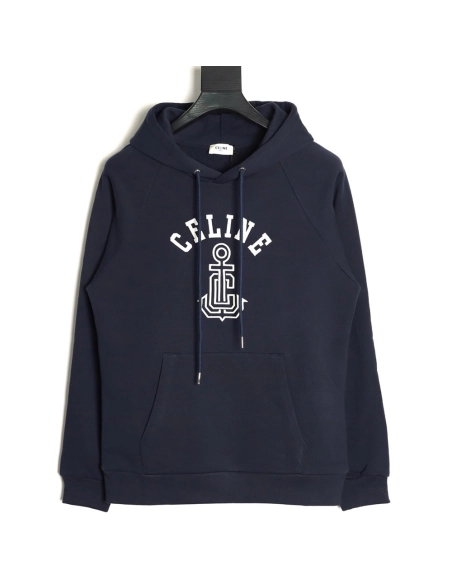 Celine embroidered letter logo hoodie,Celine Hoodie,Hoodie,APPAREL