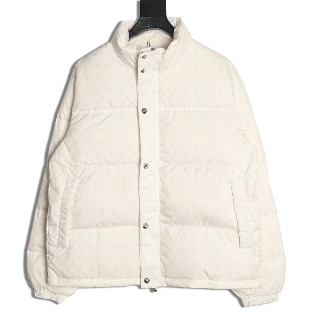 Chrome Hearts Dark Pattern Jacquard Down Jacket,Chrome Hearts Jacket,Jacket,APPAREL