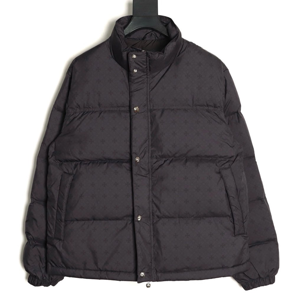 Chrome Hearts Dark Pattern Jacquard Down Jacket,Chrome Hearts Jacket,Jacket,APPAREL