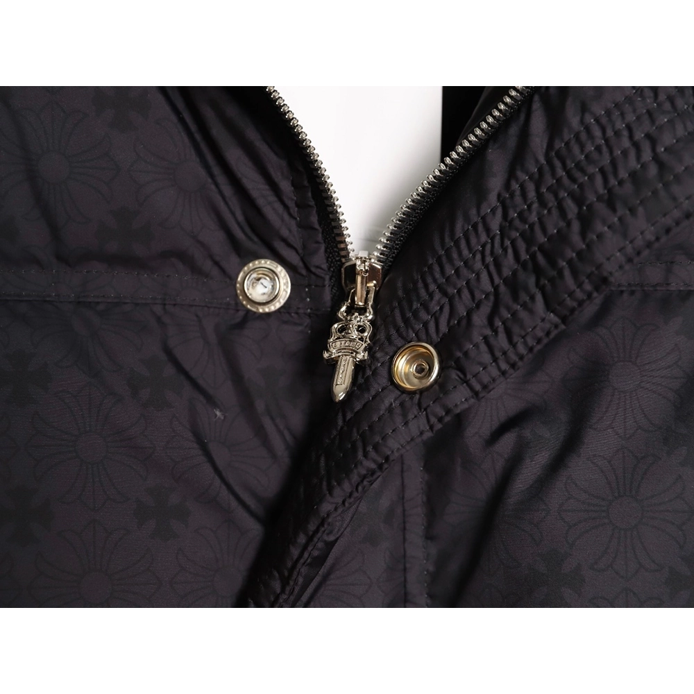 Chrome Hearts Dark Pattern Jacquard Down Jacket,Chrome Hearts Jacket,Jacket,APPAREL