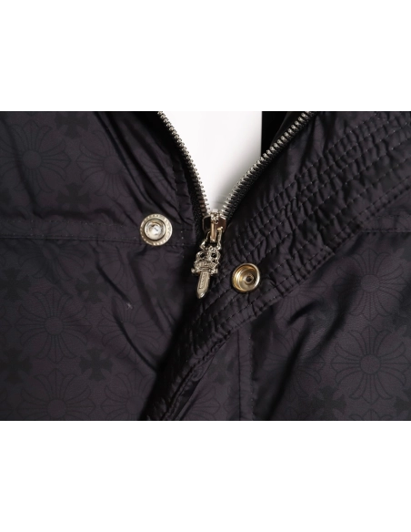 Chrome Hearts Dark Pattern Jacquard Down Jacket,Chrome Hearts Jacket,Jacket,APPAREL