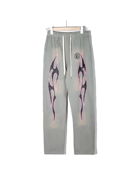 Hell star Grey Future Flame Sweatpants,Hell Star Sweatpants,PANTS JEANS,APPAREL