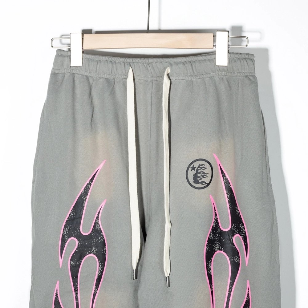 Hell star Grey Future Flame Sweatpants,Hell Star Sweatpants,PANTS JEANS,APPAREL