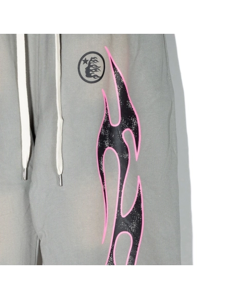 Hell star Grey Future Flame Sweatpants,Hell Star Sweatpants,PANTS JEANS,APPAREL