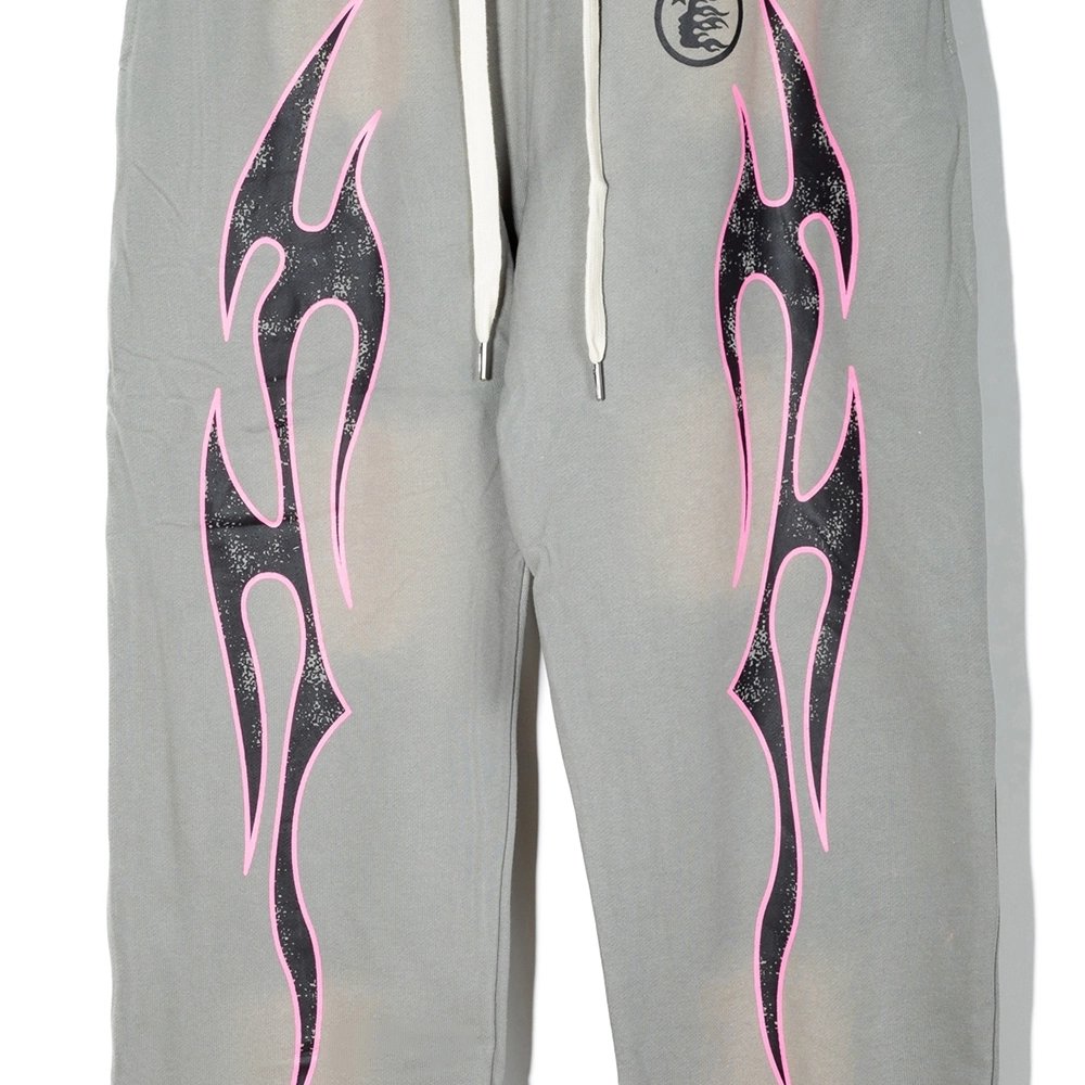 Hell star Grey Future Flame Sweatpants,Hell Star Sweatpants,PANTS JEANS,APPAREL