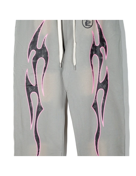 Hell star Grey Future Flame Sweatpants,Hell Star Sweatpants,PANTS JEANS,APPAREL