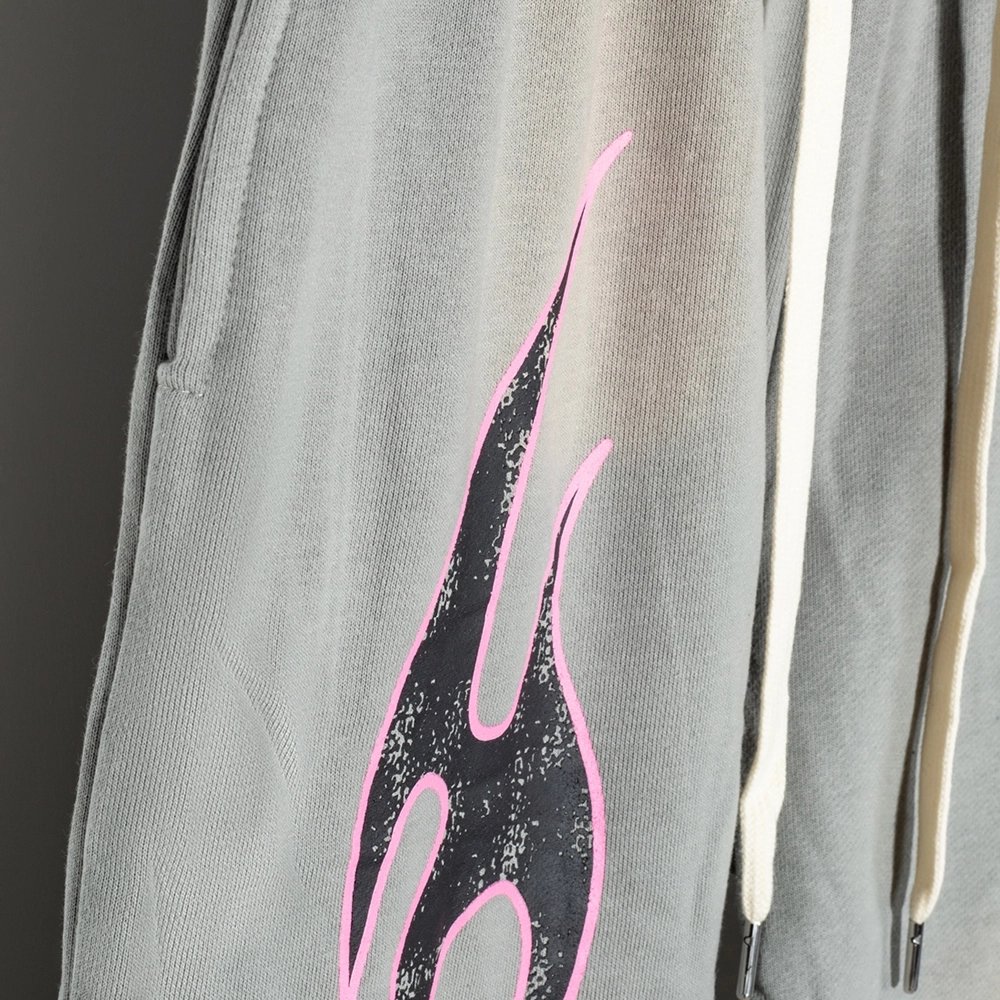 Hell star Grey Future Flame Sweatpants,Hell Star Sweatpants,PANTS JEANS,APPAREL