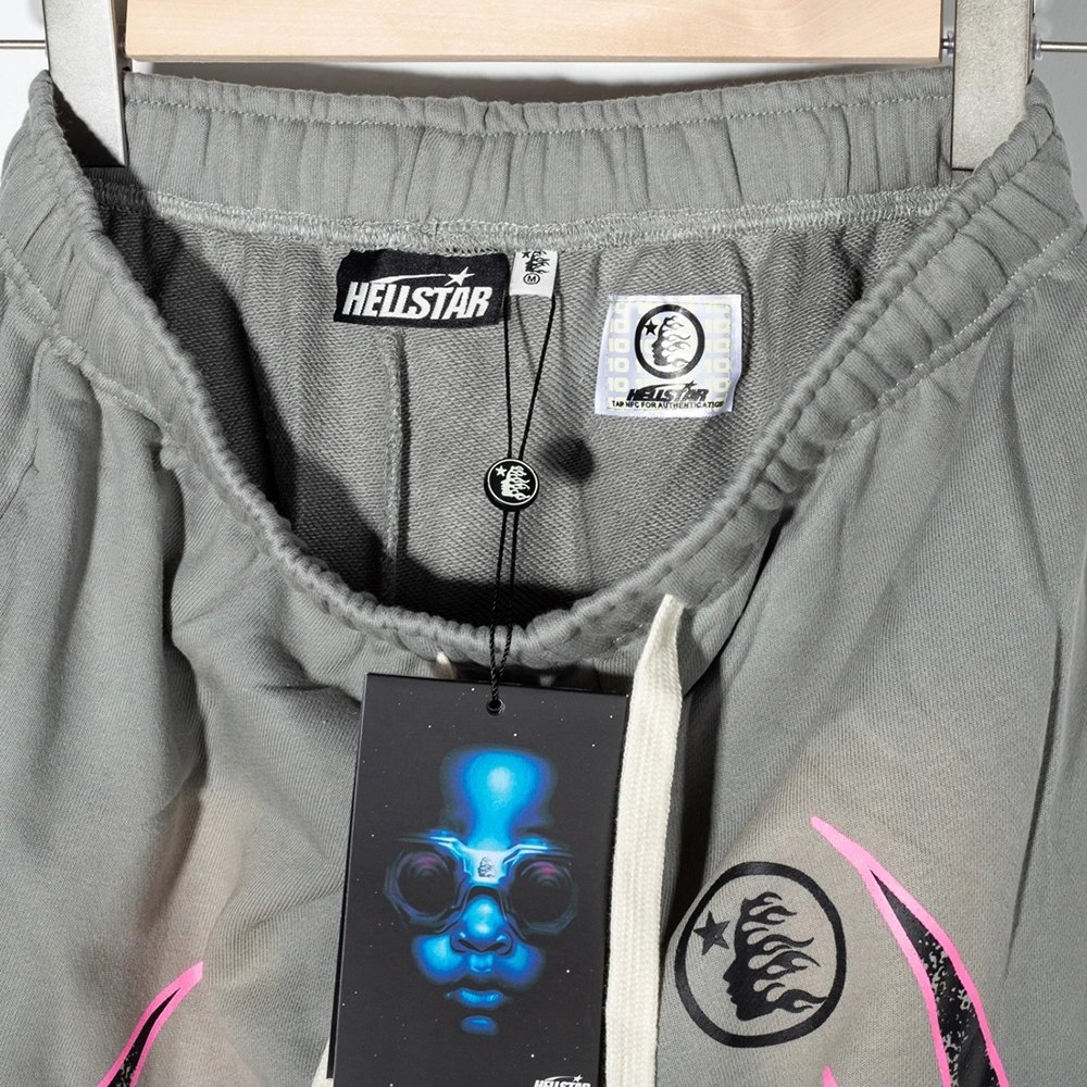 Hell star Grey Future Flame Sweatpants,Hell Star Sweatpants,PANTS JEANS,APPAREL