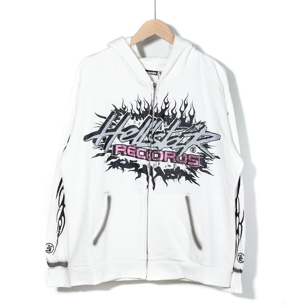 Hell star Records Glitter ZipUp,Hell Star Hoodie,Hoodie,APPAREL