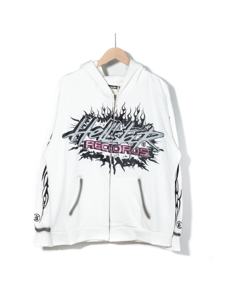 Hell star Records Glitter ZipUp,Hell Star Hoodie,Hoodie,APPAREL
