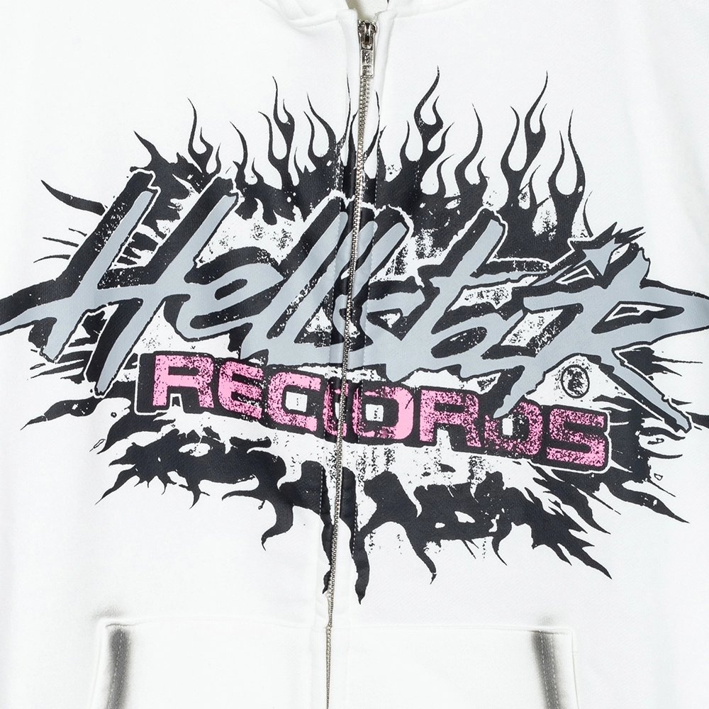 Hell star Records Glitter ZipUp,Hell Star Hoodie,Hoodie,APPAREL