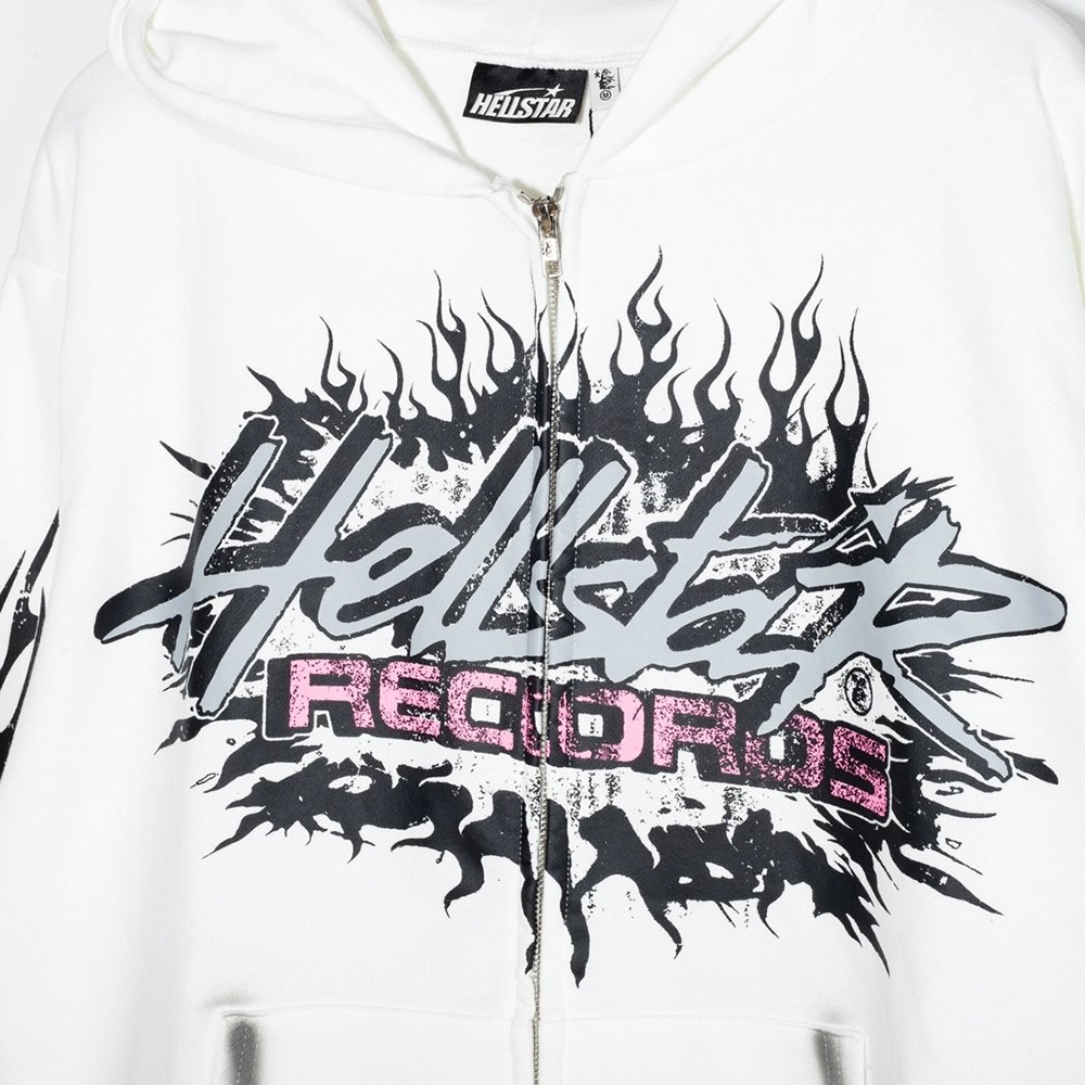 Hell star Records Glitter ZipUp,Hell Star Hoodie,Hoodie,APPAREL