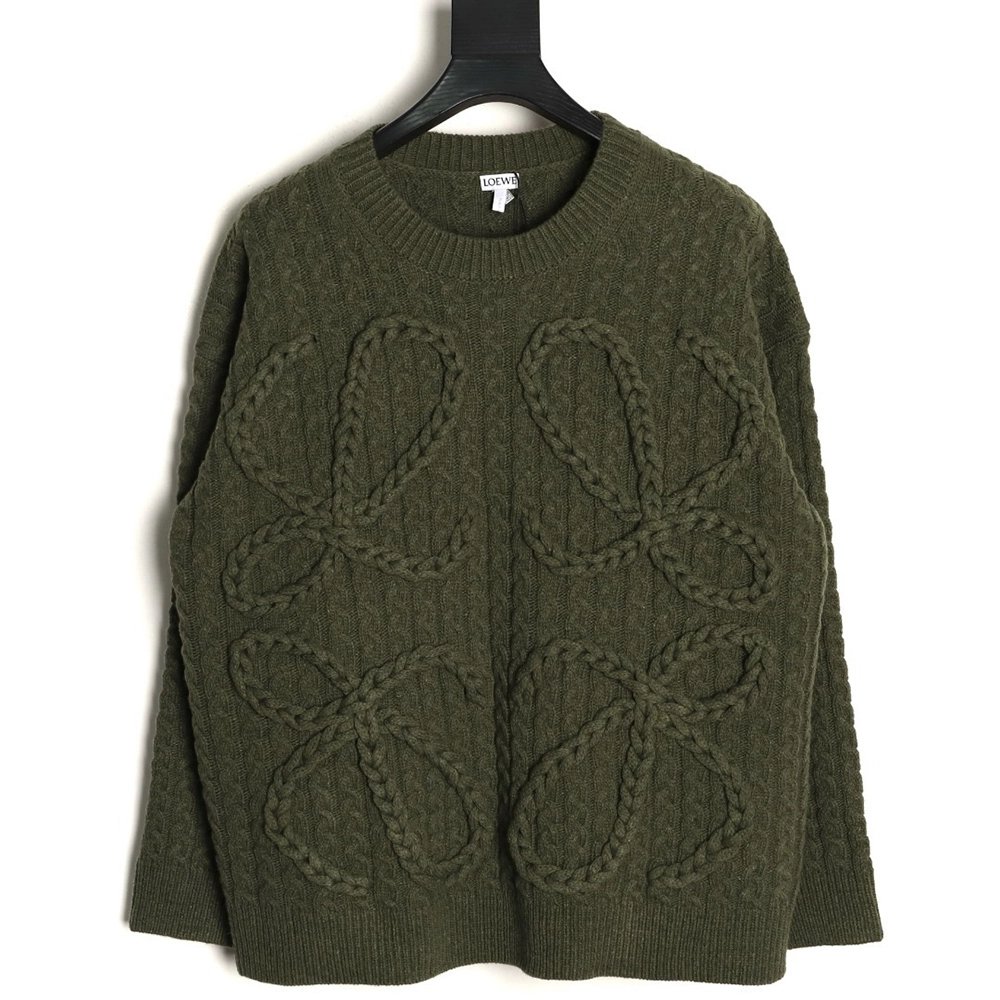Loewe Anagram Cable Knit Sweater,Loewe Sweatshirt,Sweatshirt,APPAREL