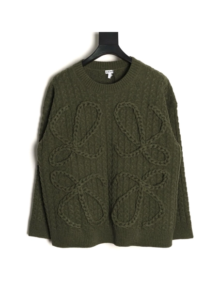Loewe Anagram Cable Knit Sweater,Loewe Sweatshirt,Sweatshirt,APPAREL