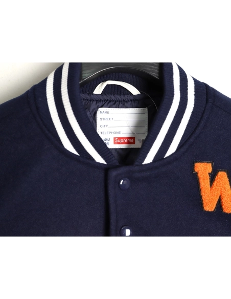 Supreme applique pattern longsleeved baseball jacket,Supreme Jacket,Jacket,APPAREL