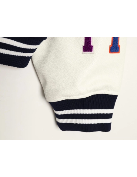 Supreme applique pattern longsleeved baseball jacket,Supreme Jacket,Jacket,APPAREL