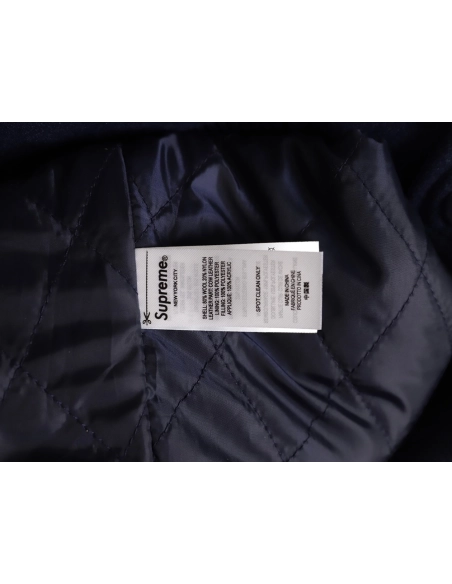 Supreme applique pattern longsleeved baseball jacket,Supreme Jacket,Jacket,APPAREL