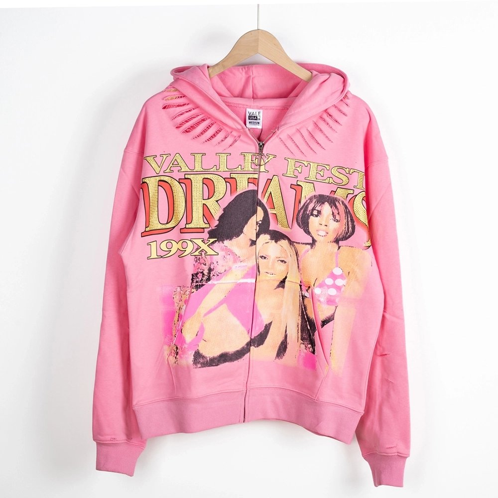 Vale Forever Dreams Zip Up Hoodie Pink,Vale Forever Hoodie,Hoodie,APPAREL
