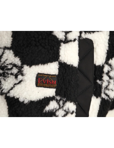 Evisu checkered lamb wool coat,Evisu Jacket,Jacket,APPAREL