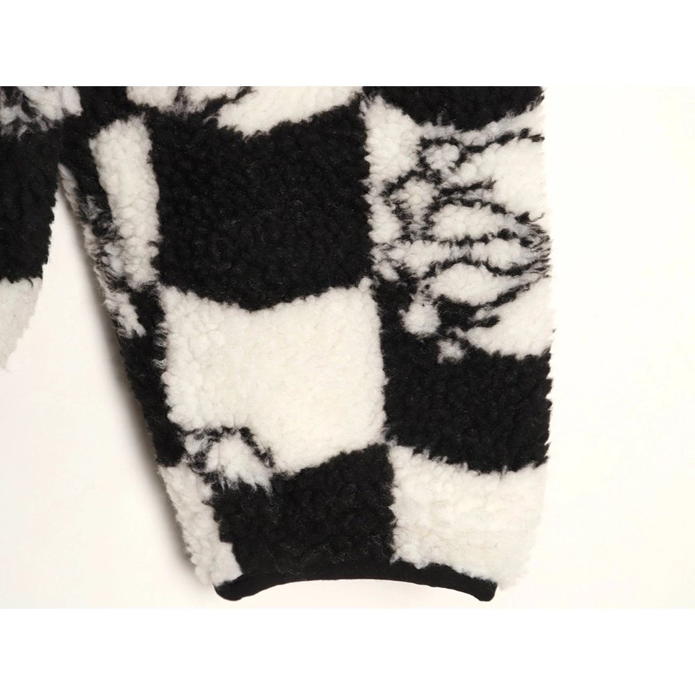 Evisu checkered lamb wool coat,Evisu Jacket,Jacket,APPAREL