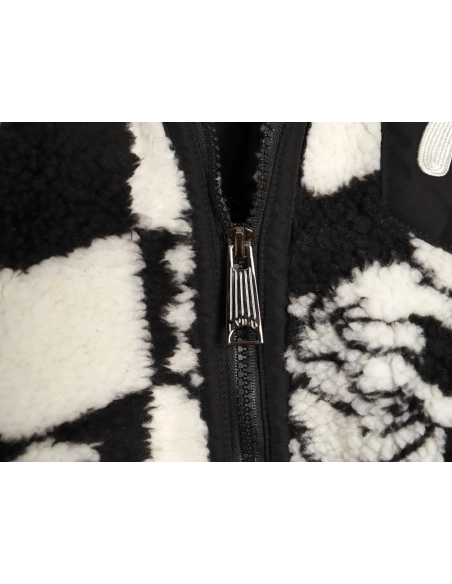 Evisu checkered lamb wool coat,Evisu Jacket,Jacket,APPAREL