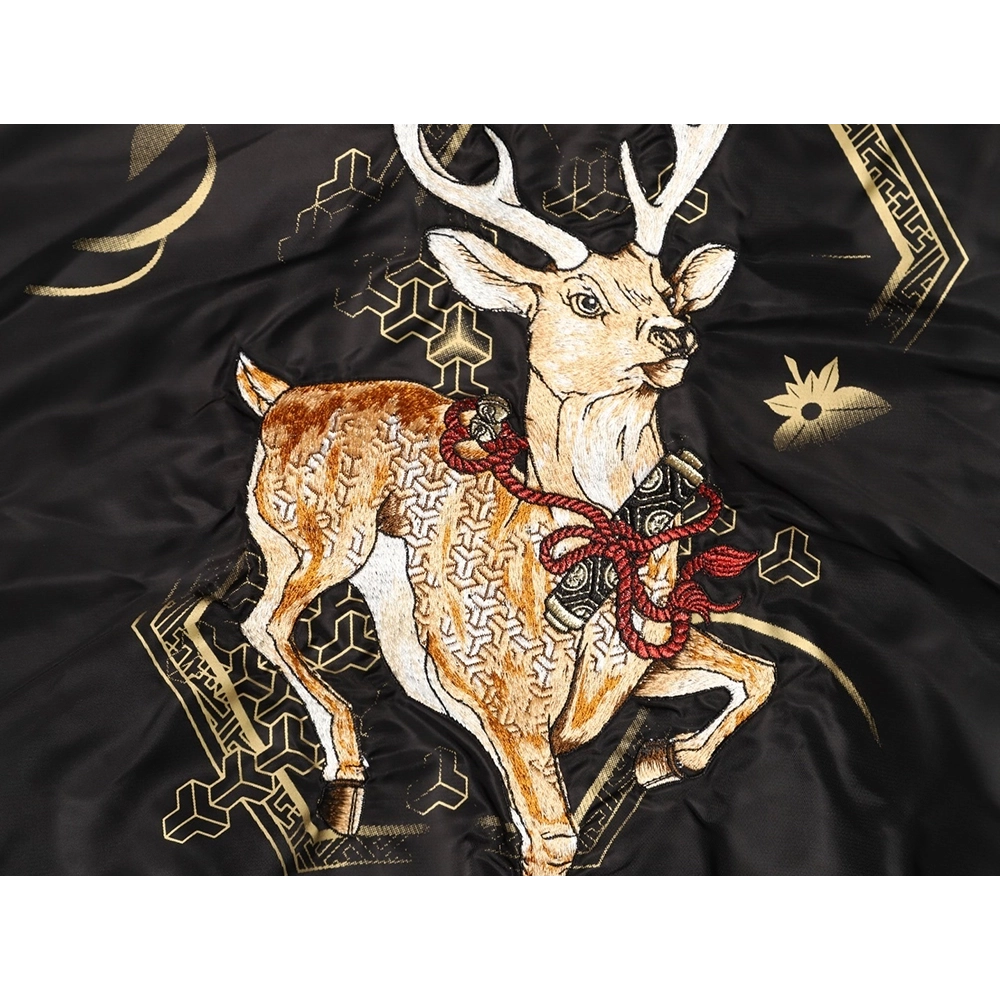 Evisu Deer Embroidery Patchwork Retro Letter Baseball Jersey,Evisu Jacket,Jacket,APPAREL