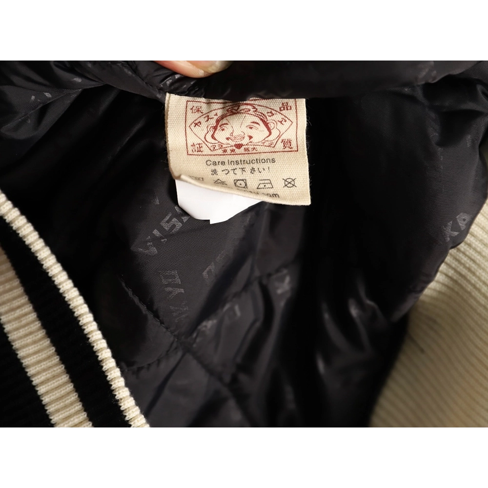 Evisu Deer Embroidery Patchwork Retro Letter Baseball Jersey,Evisu Jacket,Jacket,APPAREL