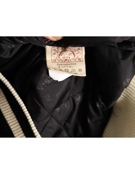 Evisu Deer Embroidery Patchwork Retro Letter Baseball Jersey,Evisu Jacket,Jacket,APPAREL