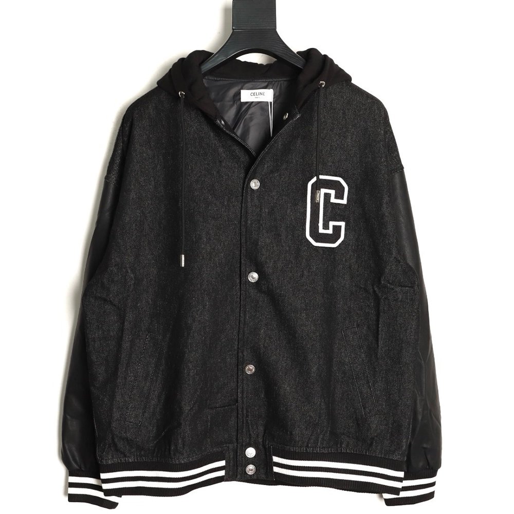 Celine embroidered letter hooded cotton jacket,Celine Hoodie,Hoodie,APPAREL