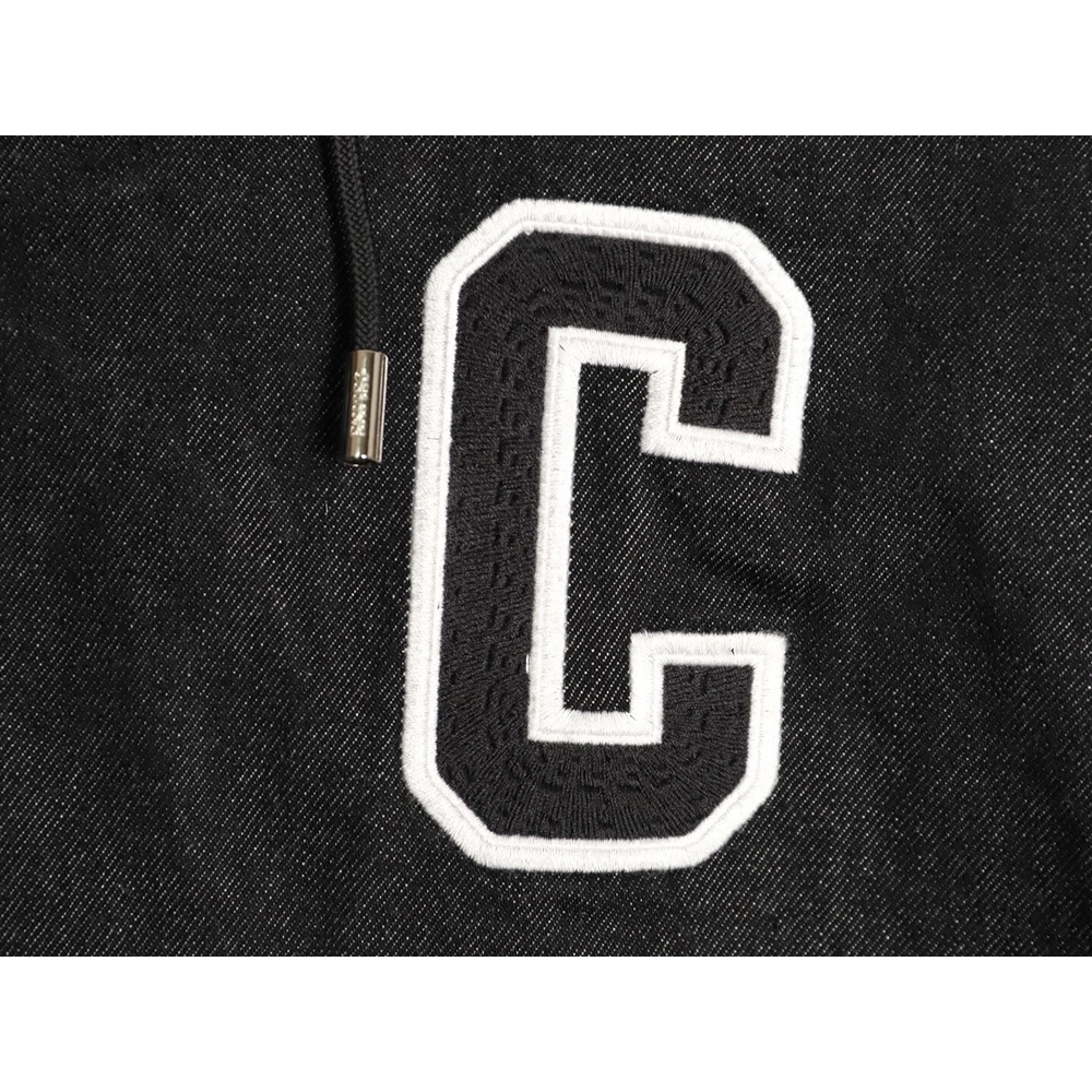Celine embroidered letter hooded cotton jacket,Celine Hoodie,Hoodie,APPAREL
