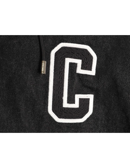 Celine embroidered letter hooded cotton jacket,Celine Hoodie,Hoodie,APPAREL