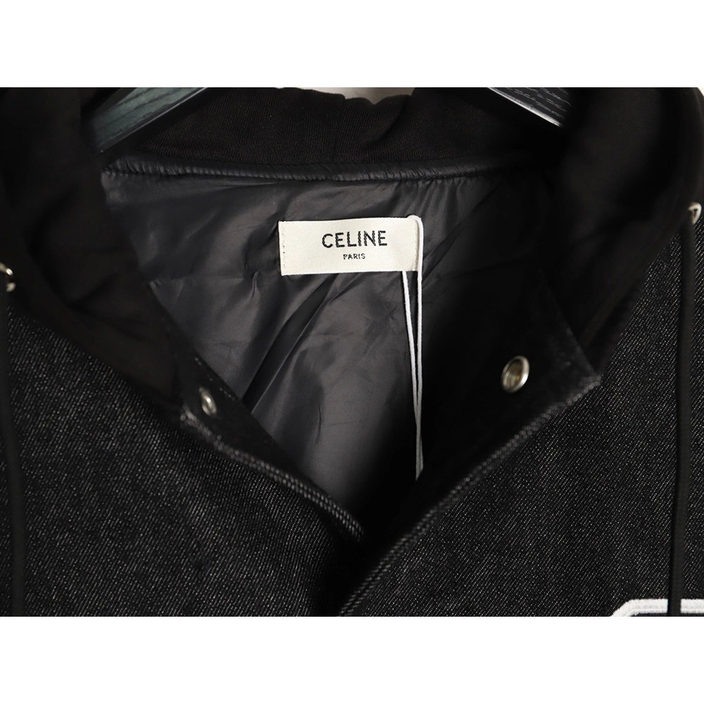 Celine embroidered letter hooded cotton jacket,Celine Hoodie,Hoodie,APPAREL