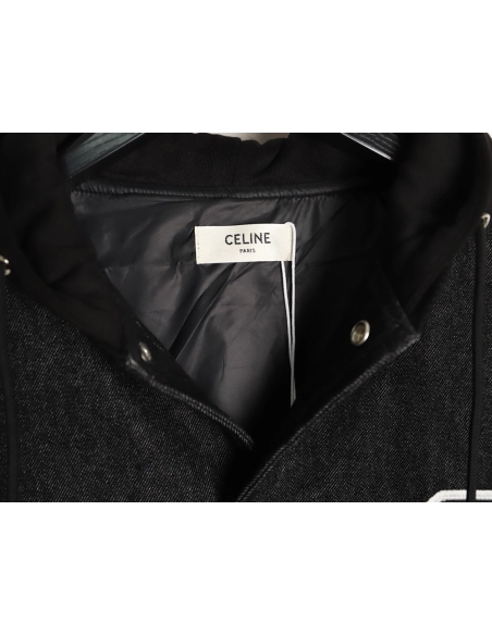 Celine embroidered letter hooded cotton jacket,Celine Hoodie,Hoodie,APPAREL