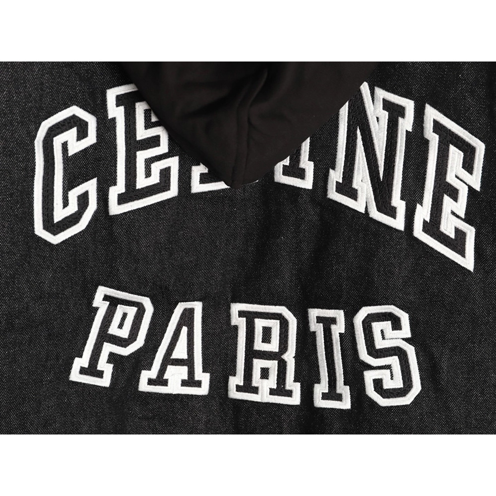 Celine embroidered letter hooded cotton jacket,Celine Hoodie,Hoodie,APPAREL