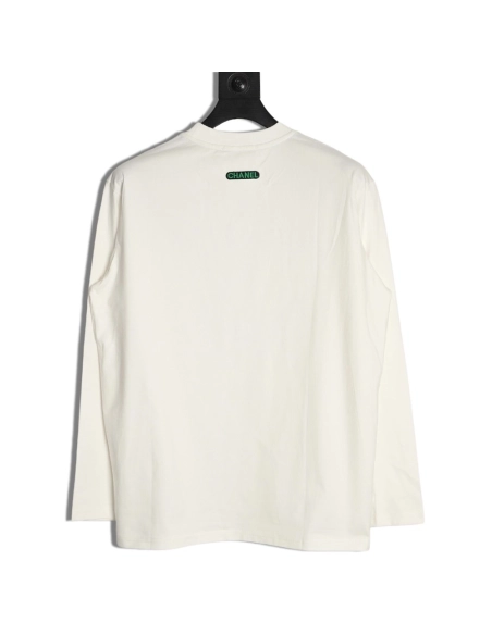 Chanel double C 3D logo embroidered longsleeved Tshirt,Chanel T Shirt,Tshirt,APPAREL