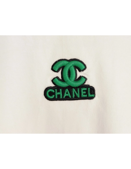 Chanel double C 3D logo embroidered longsleeved Tshirt,Chanel T Shirt,Tshirt,APPAREL