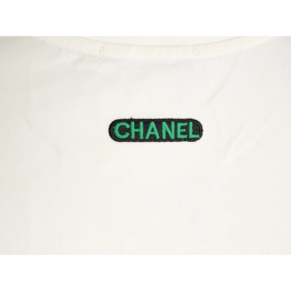 Chanel double C 3D logo embroidered longsleeved Tshirt,Chanel T Shirt,Tshirt,APPAREL