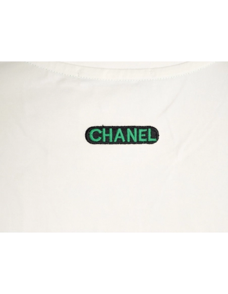 Chanel double C 3D logo embroidered longsleeved Tshirt,Chanel T Shirt,Tshirt,APPAREL