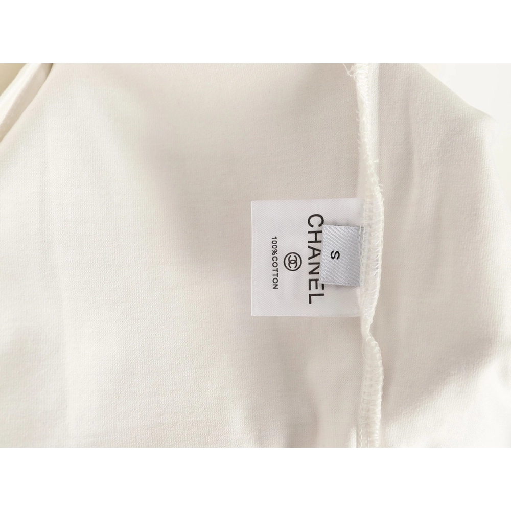 Chanel double C 3D logo embroidered longsleeved Tshirt,Chanel T Shirt,Tshirt,APPAREL