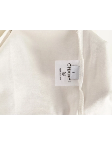 Chanel double C 3D logo embroidered longsleeved Tshirt,Chanel T Shirt,Tshirt,APPAREL