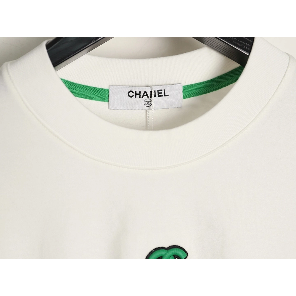 Chanel double C 3D logo embroidered longsleeved Tshirt,Chanel T Shirt,Tshirt,APPAREL