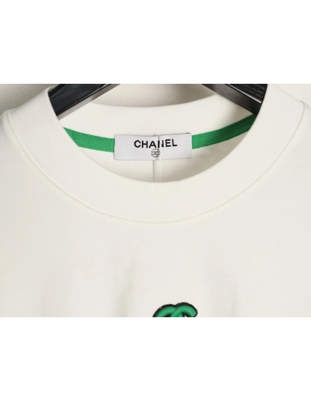Chanel double C 3D logo embroidered longsleeved Tshirt,Chanel T Shirt,Tshirt,APPAREL