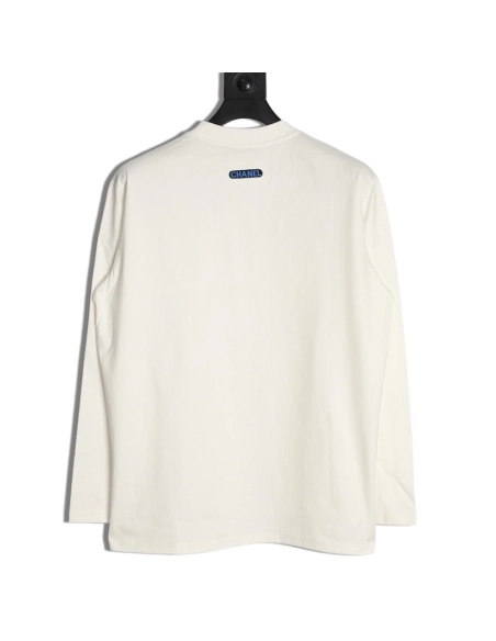 Chanel double C 3D logo embroidered longsleeved Tshirt,Chanel T Shirt,Tshirt,APPAREL