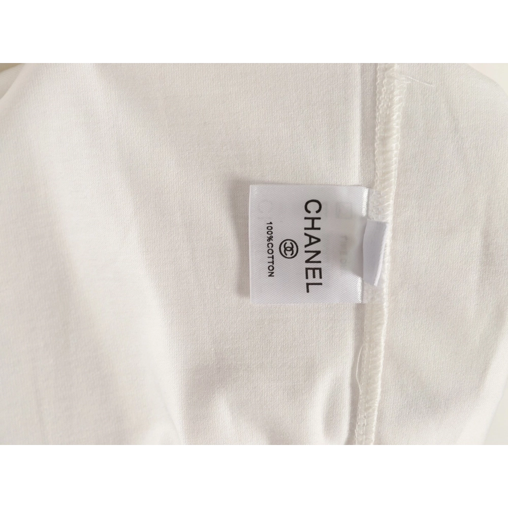 Chanel double C 3D logo embroidered longsleeved Tshirt,Chanel T Shirt,Tshirt,APPAREL