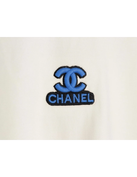 Chanel double C 3D logo embroidered longsleeved Tshirt,Chanel T Shirt,Tshirt,APPAREL