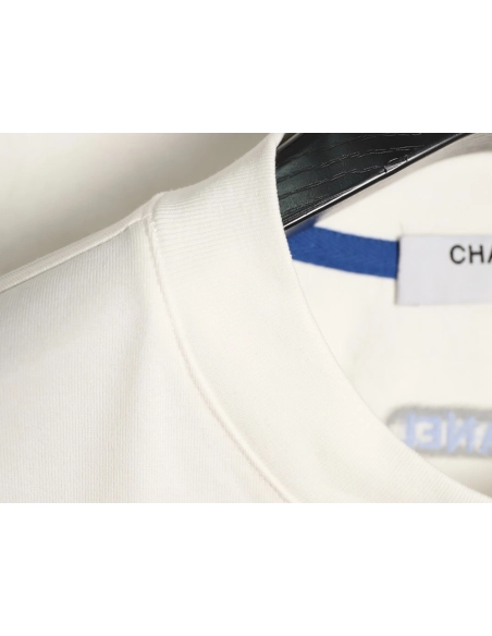 Chanel double C 3D logo embroidered longsleeved Tshirt,Chanel T Shirt,Tshirt,APPAREL